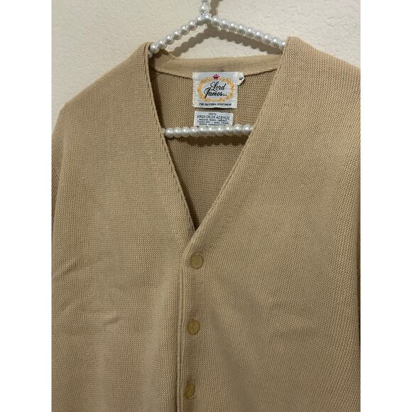 Vintage Lord James Cardigan Sweater Mens Size Medium Preppy Beach Academia 1960s - Picture 5 of 8